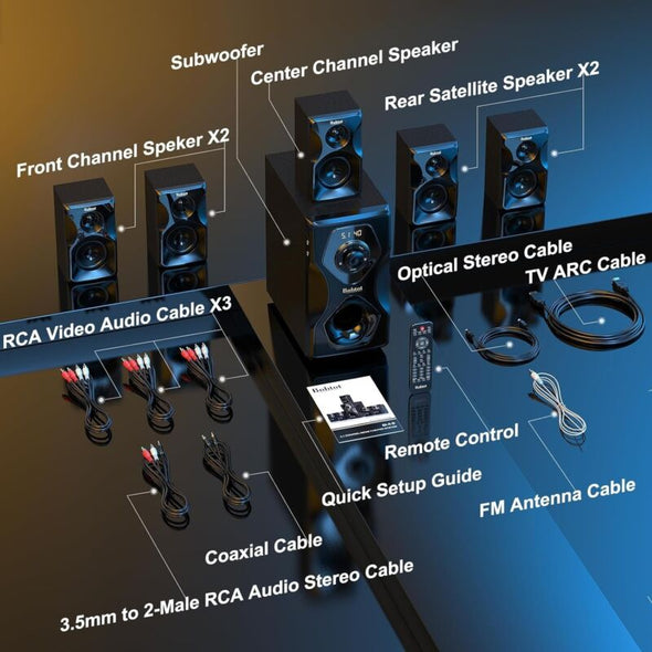 700W Surround Sound Home Theater System with Bluetooth & Subwoofer