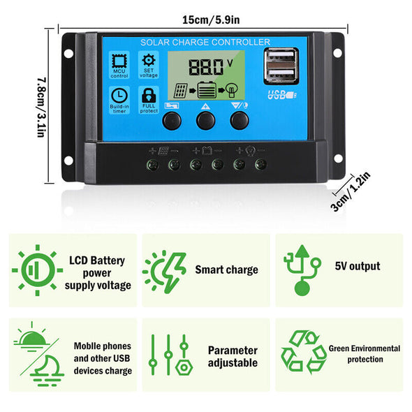 6000W Solar Panel Kit 100A Home Power Generator with 110V Grid System