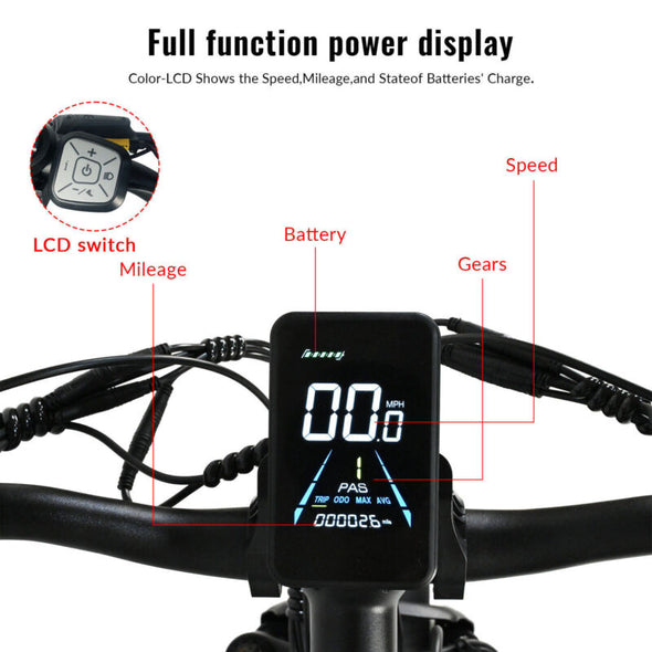 1500W Fat Tire Electric Bike Dual Motor 48V 15Ah for Adults - 45km/h