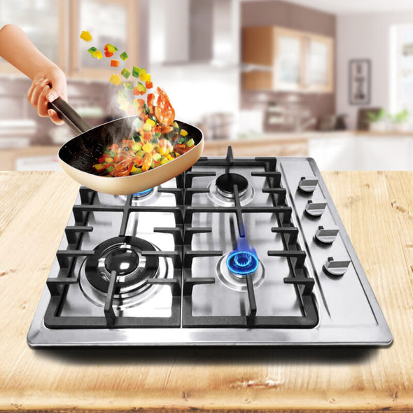 23" 4-Burner Built-In Gas Cooktop, High Power & Safety Performance