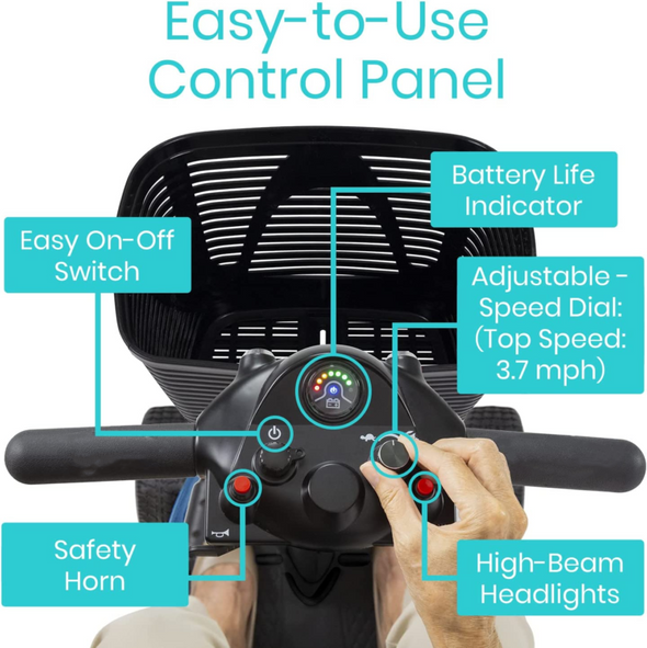 4-Wheel Mobility Scooter – Folding Power Wheelchair for Home & Travel