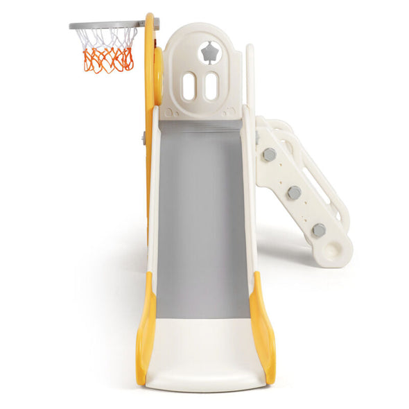 5 in 1 Toddler Slide & Freestanding Kids Playground with Climber, Hoop