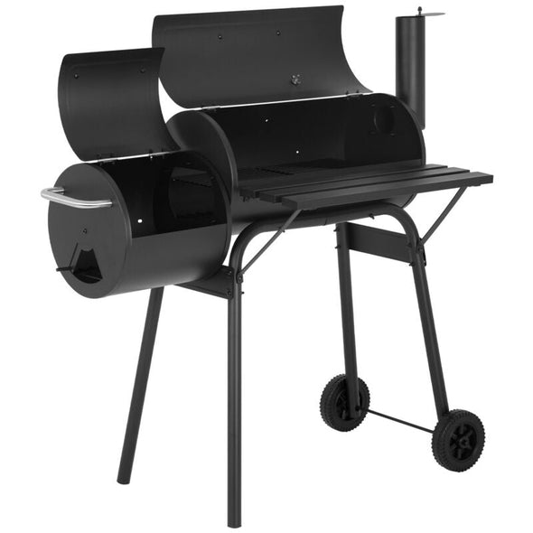 43" Charcoal BBQ Grill with Temperature Control & Double Grilling Nets