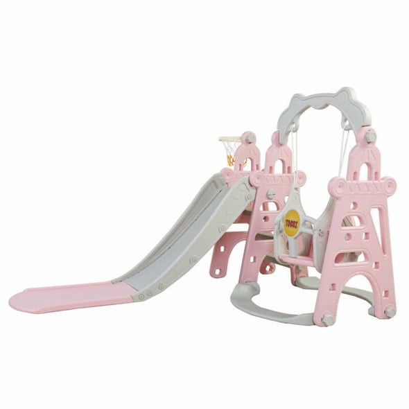 4-in-1 Kids Slide & Swing Set Indoor Outdoor Playground Playset
