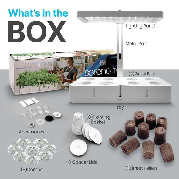 Indoor Hydroponic Garden with LED Grow Lights for Fresh Herbs, Veggies