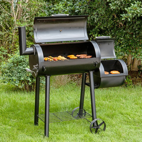 Charcoal Grill with Offset Smoker Combo for Versatile Outdoor Cooking