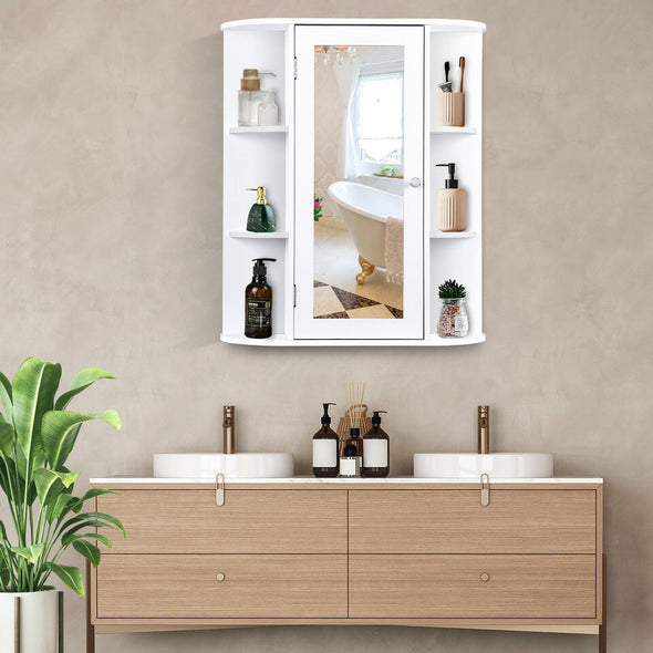Wall Mounted Bathroom Cabinet with Mirror, Stylish Storage & Modern
