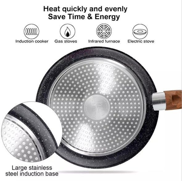 12-Piece Granite Non-Stick Pots and Pans Set, Versatile Cookware