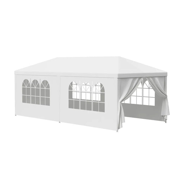 10 x 20' Outdoor Gazebo Party Tent with 6 Side Walls, UV-Resistant