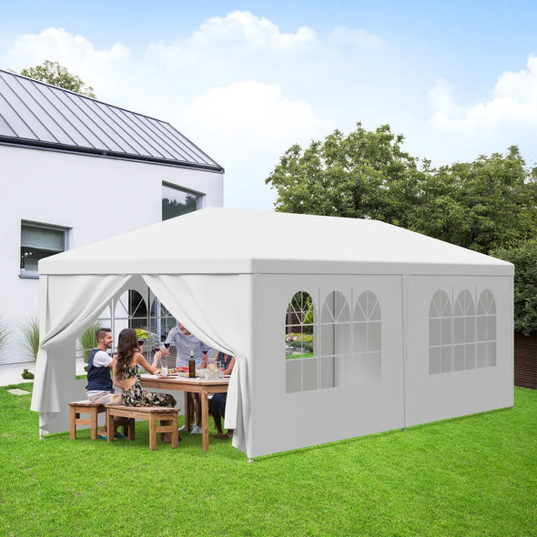 10 x 20' Outdoor Gazebo Party Tent with 6 Side Walls, UV-Resistant