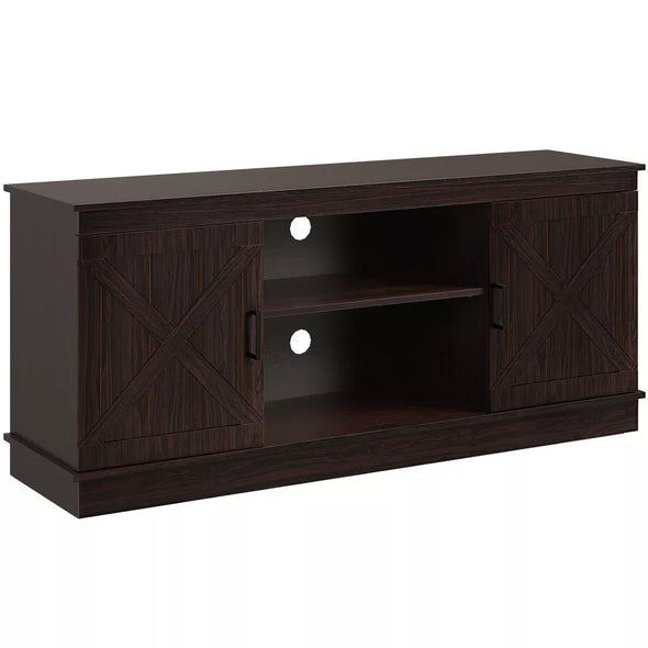 Farmhouse Coffee Bar Cabinet With Storage, Adjustable Shelves