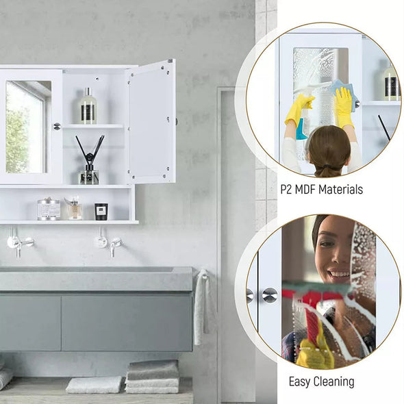 Wall Mounted Bathroom Cabinet with Mirror, Space-Saving