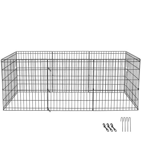 30-Inch 8-Panel Tall Dog Playpen with Rust-Resistant Coating & Door