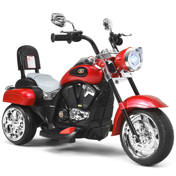Kids' Ride-On Motorcycle with Adjustable Headlight and All-Terrain Wheels