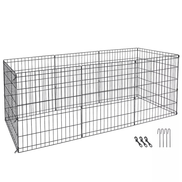 30-Inch 8-Panel Tall Dog Playpen with Rust-Resistant Coating & Door