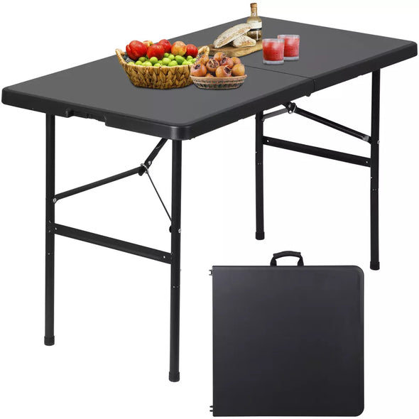 4 FT Lightweight Folding Table, Portable Dining Table