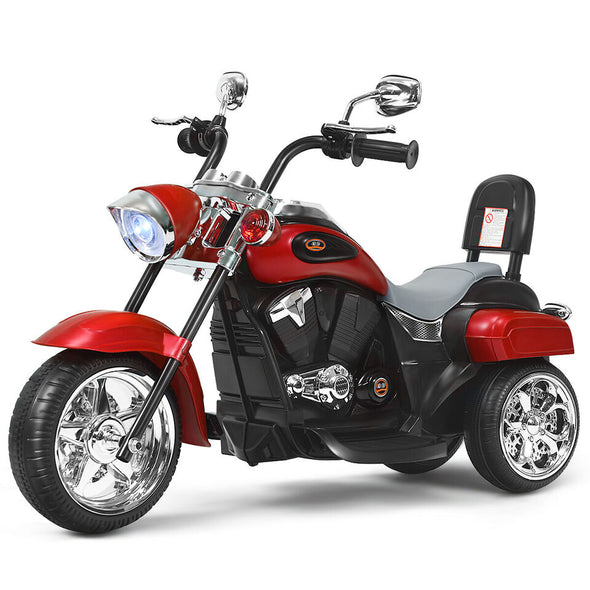 Kids' Ride-On Motorcycle with Adjustable Headlight and All-Terrain Wheels