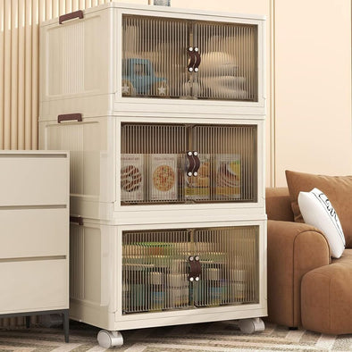 Collapsible Storage Bins with Wheels, Space-Saving, Stylish