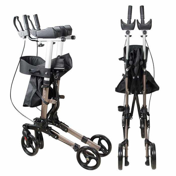 Senior Upright Stand Up Rollator Walker With Seat - Aroflit