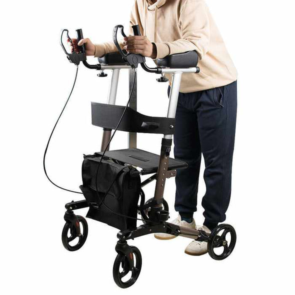 Senior Upright Stand Up Rollator Walker With Seat - Aroflit