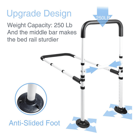 Seniors Adults Side Bed Safety Rails Assist Bars - Aroflit