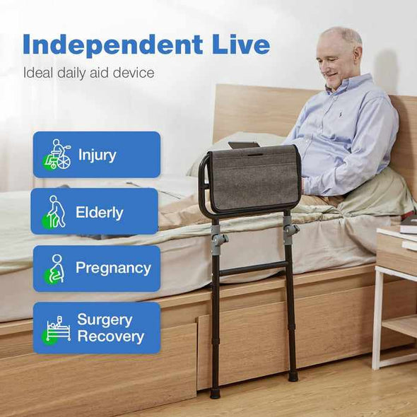 Seniors Adults Side Bed Safety Rails Assist Bars - Aroflit