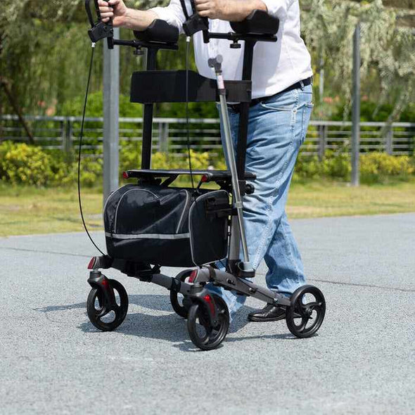 Seniors Upright Stand Up Rollator Walker With Seat - Aroflit