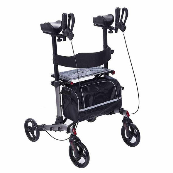 Seniors Upright Stand Up Rollator Walker With Seat - Aroflit
