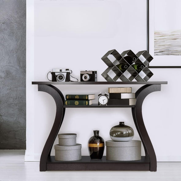 Slim Console Table with Storage for Entryway, Living Room, Hallway - Aroflit