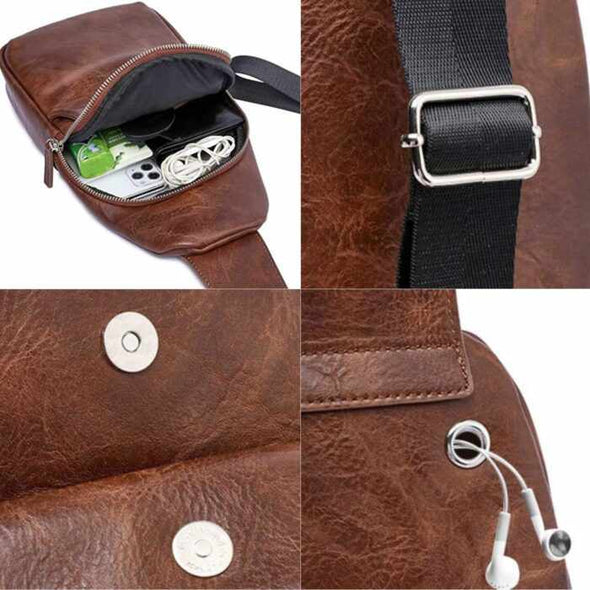 Small Leather Crossbody Shoulder Bag - Aroflit