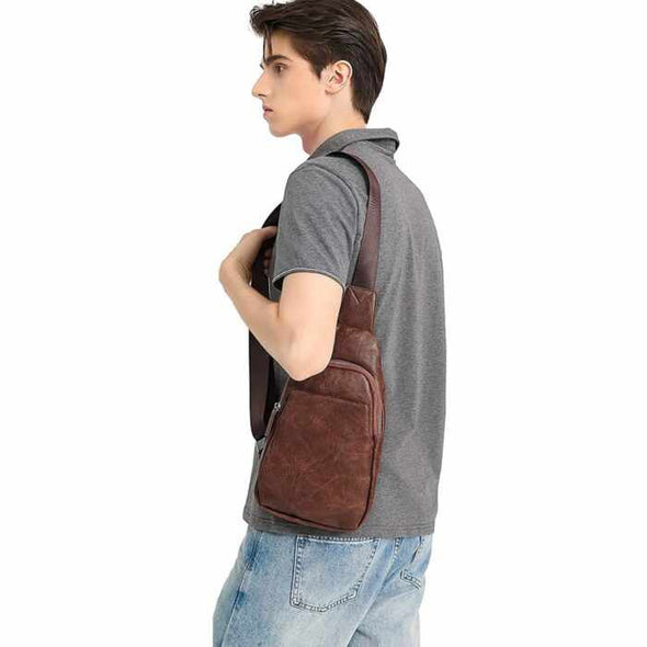 Small Leather Crossbody Shoulder Bag - Aroflit