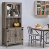 Small Rustic Kitchen Buffet With Hutch Cabinet - Aroflit