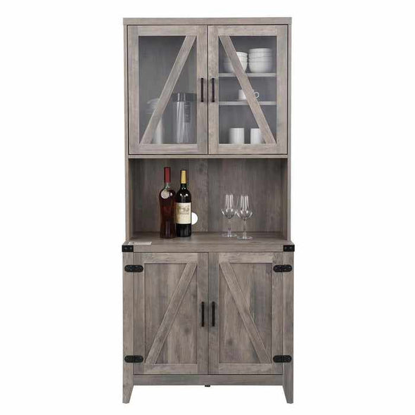 Small Rustic Kitchen Buffet With Hutch Cabinet - Aroflit