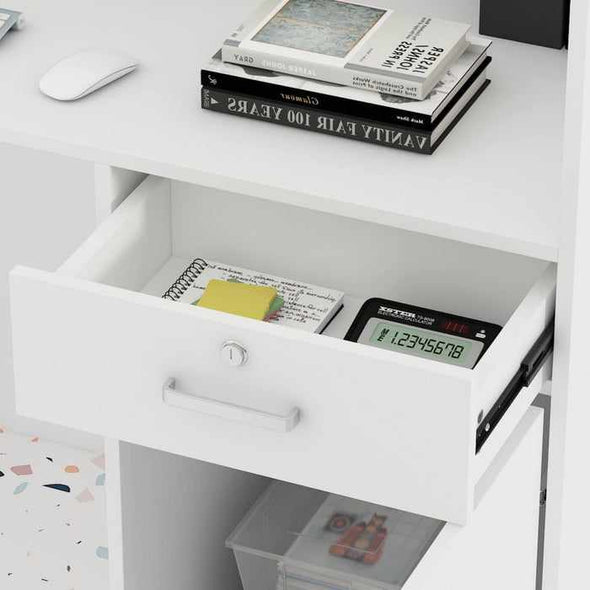 Small White Modern Salon Reception Front Desk - Aroflit