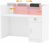 Small White Modern Salon Reception Front Desk - Aroflit