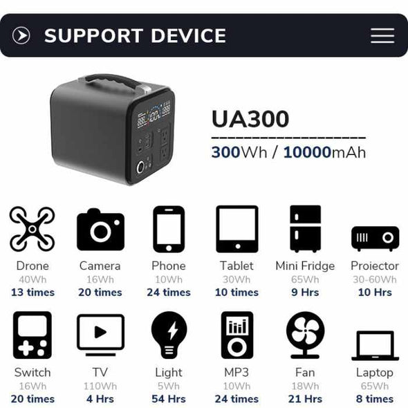 Solar Generator 300W Portable Power Station - Aroflit