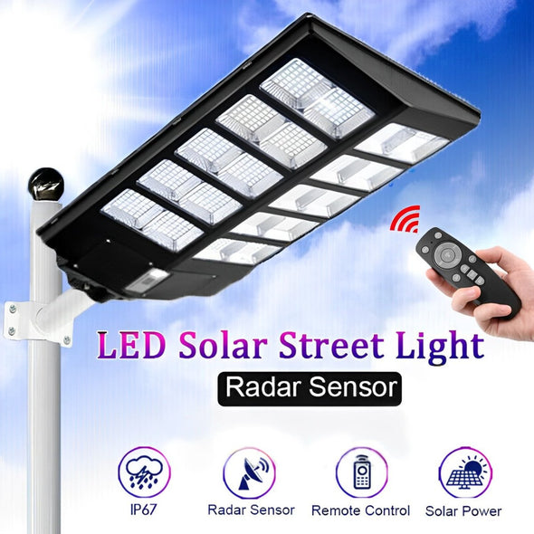 Solar - Powered Commercial Street Lights, 2000W, Motion Sensor, IP67 - Aroflit