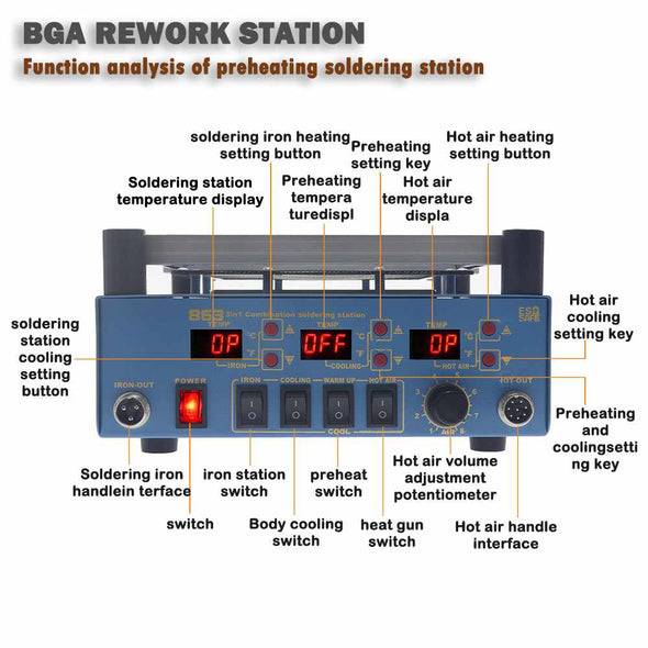 Soldering Station 3 in 1 Bga Rework Station - Aroflit