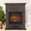 Standing Indoor 3D Flame Electric Fireplace with Modern Walnut Mantel 28" - Aroflit