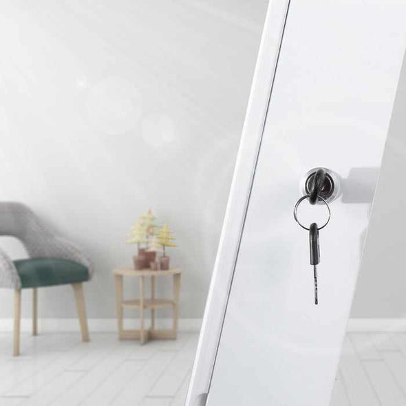 Standing Jewelry Armoire Cabinet With Mirror - Aroflit