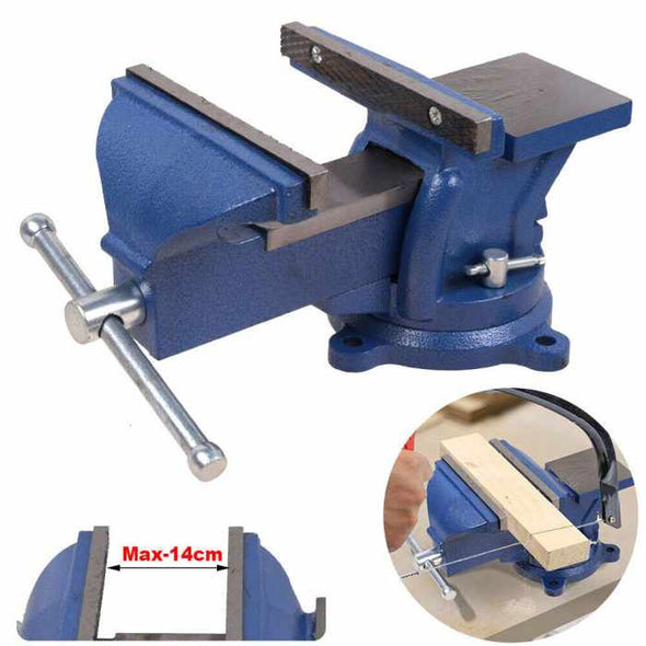 Sturdy Cast Iron Bench Vice with 360° Swivel Base - Aroflit