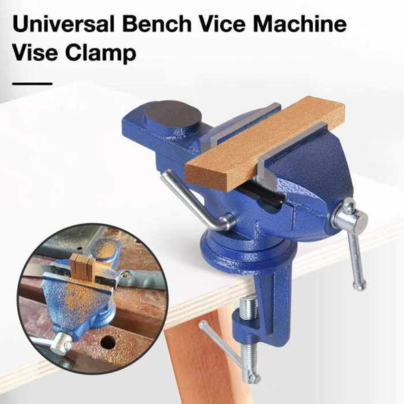 Sturdy Cast Iron Bench Vice with 360° Swivel Base - Aroflit