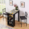 Stylish Bar Table Set for 2 | Compact Design, Storage Shelves, Padded - Aroflit