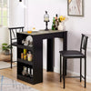 Stylish Bar Table Set for 2 | Compact Design, Storage Shelves, Padded - Aroflit