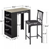 Stylish Bar Table Set for 2 | Compact Design, Storage Shelves, Padded - Aroflit