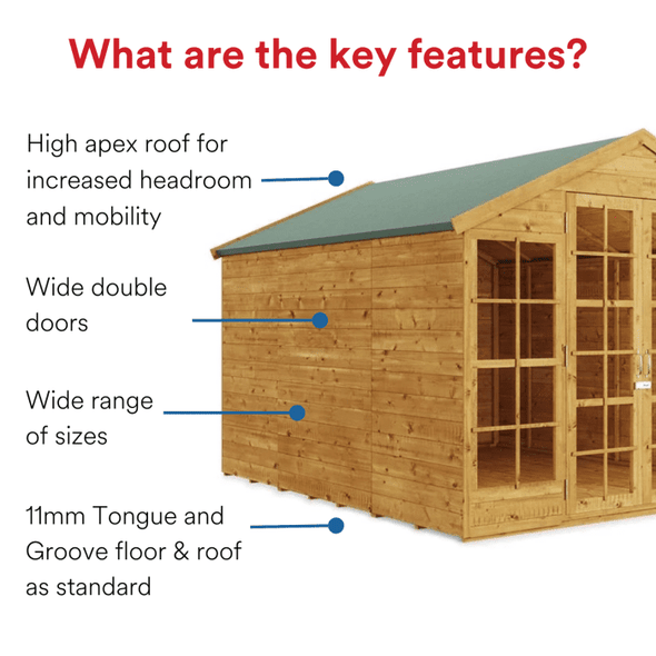 SunHouse™ Wooden Summerhouse – Garden Office Room - Aroflit