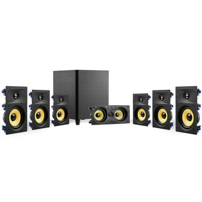 Surround Sound Home Theater with 8" In - Wall Speakers, 12" Subwoofer - Aroflit