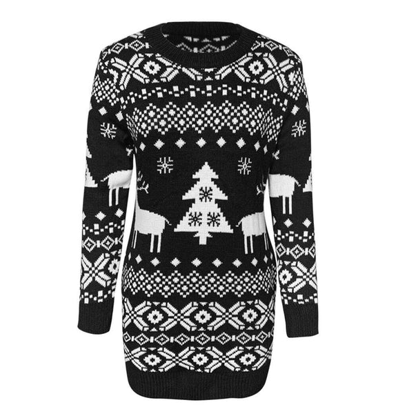 SUZI™ Black Christmas Sweater Long Sleeve for Women - Aroflit