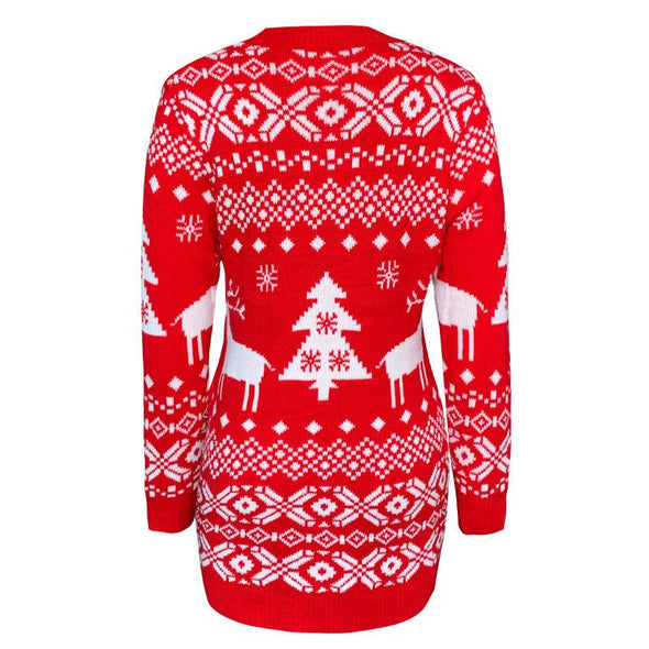 SUZI™ Red Christmas Sweater Long Sleeve for Women - Aroflit