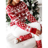 SUZI™ Red Woman’s Christmas Elk Snowflake Print Sweater - Aroflit